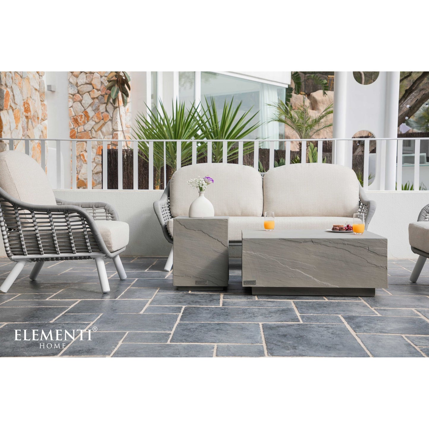 Steintisch Couchtisch Colorado Innen Außen Coffee Table Colorado Sandstein Rechteckig Mittel - houseofhome24