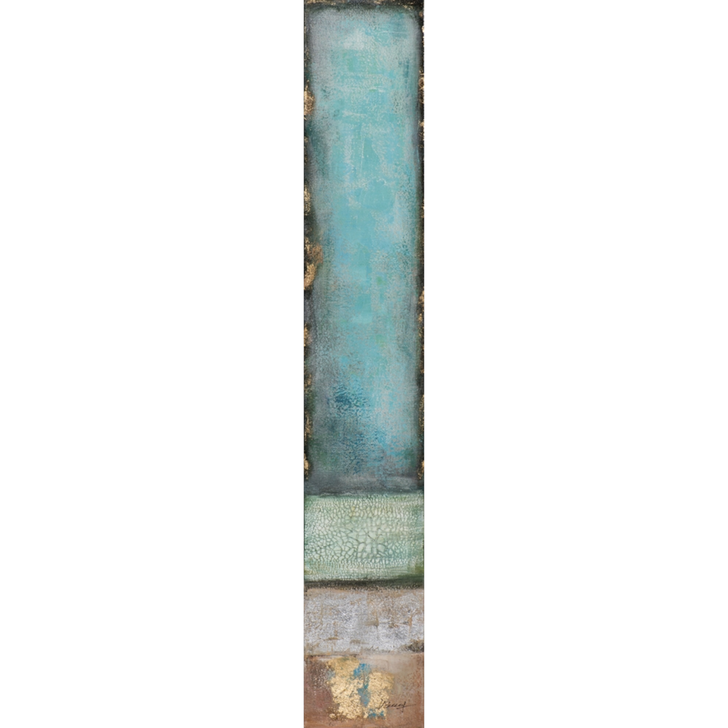 Handgemaltes Acrylgemälde auf Leinwand „Schlanke Harmonie in Türkis“ - houseofhome24