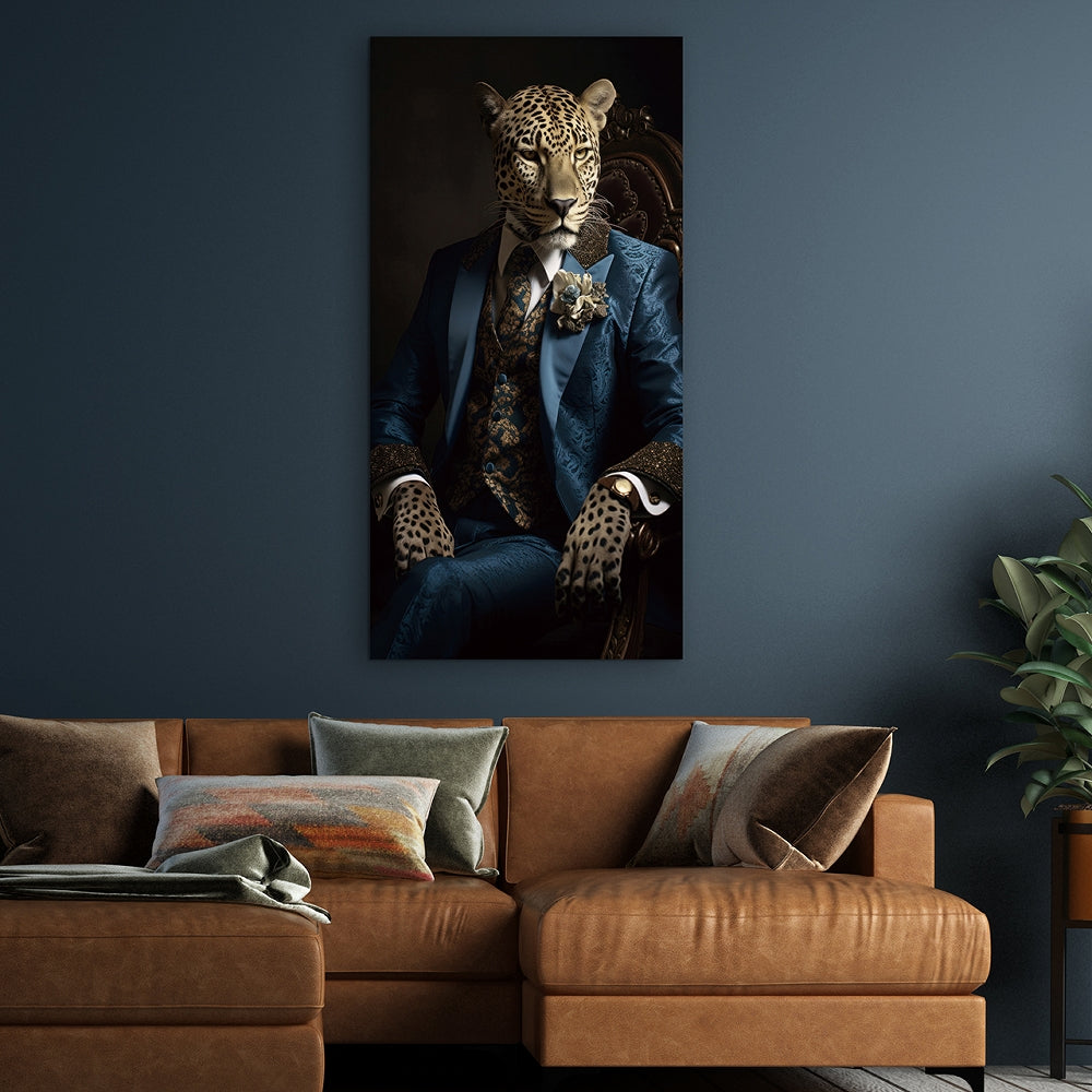 Digitaldruck-Wandbild auf Sicherheitsglas „Leo Dandy“ | Rahmenloses Wandbild - houseofhome24