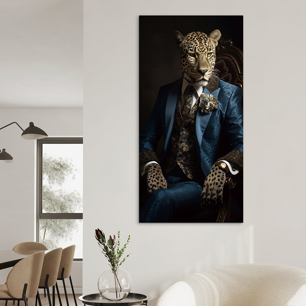 Digitaldruck-Wandbild auf Sicherheitsglas „Leo Dandy“ | Rahmenloses Wandbild - houseofhome24