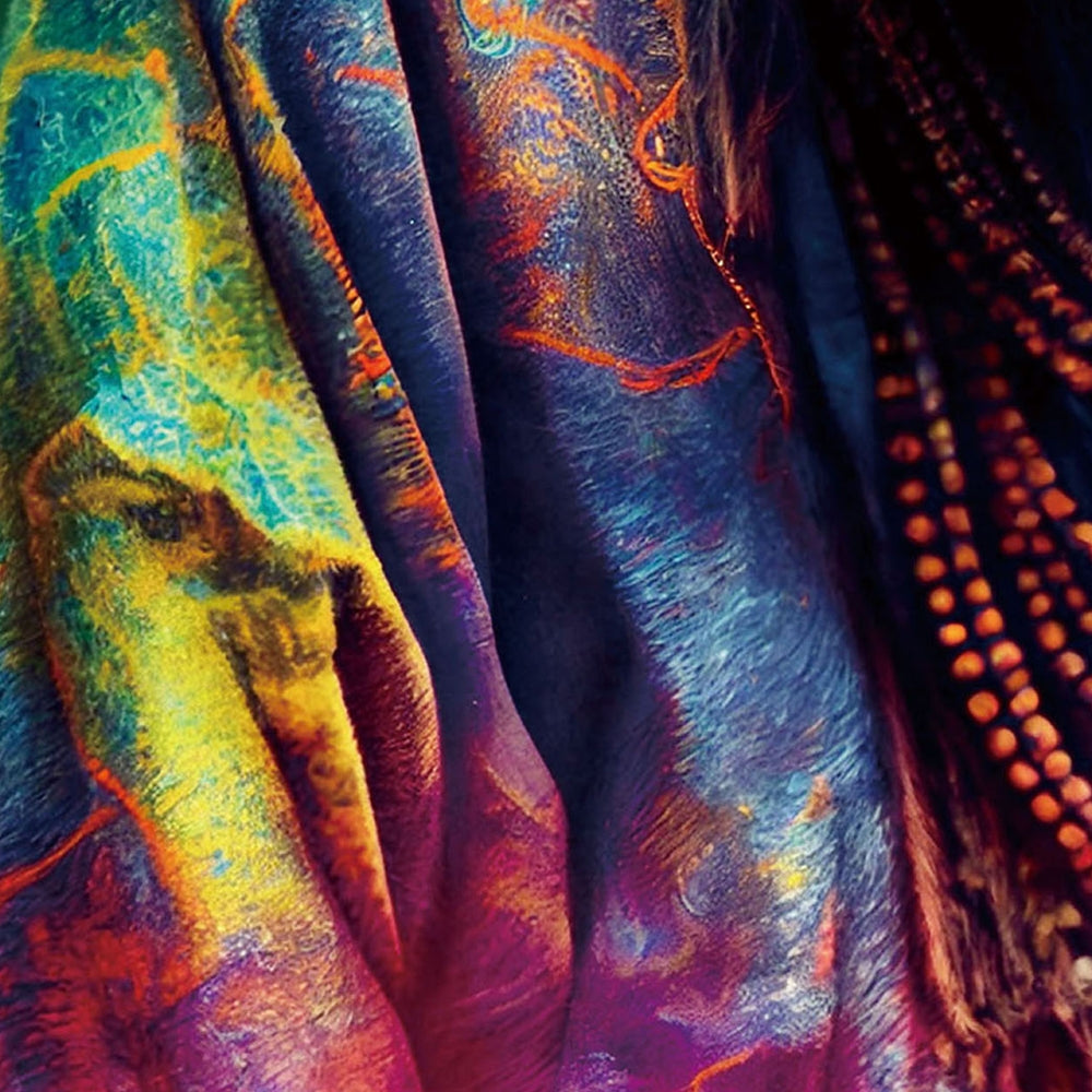 Digitaldruck-Wandbild auf Sicherheitsglas „Hippie Style“ | Rahmenloses Wandbild - houseofhome24