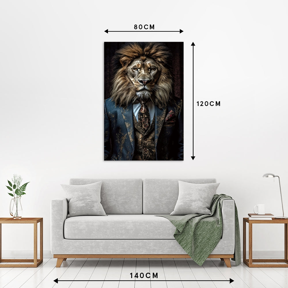 Digitaldruck-Wandbild auf Sicherheitsglas „Lion's Club“ | Rahmenloses Wandbild