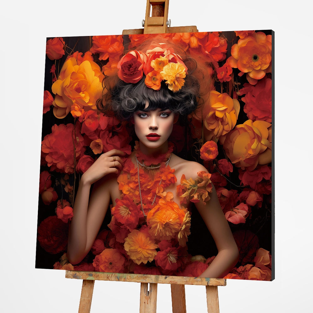 Digitaldruck-Wandbild auf Sicherheitsglas „Orange Flower Beauty“ | Rahmenloses Wandbild - houseofhome24