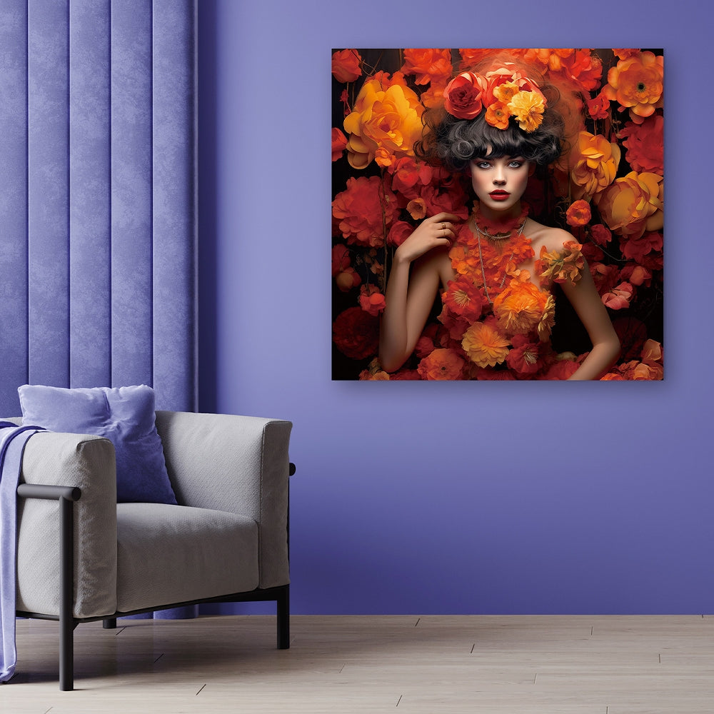 Digitaldruck-Wandbild auf Sicherheitsglas „Orange Flower Beauty“ | Rahmenloses Wandbild - houseofhome24