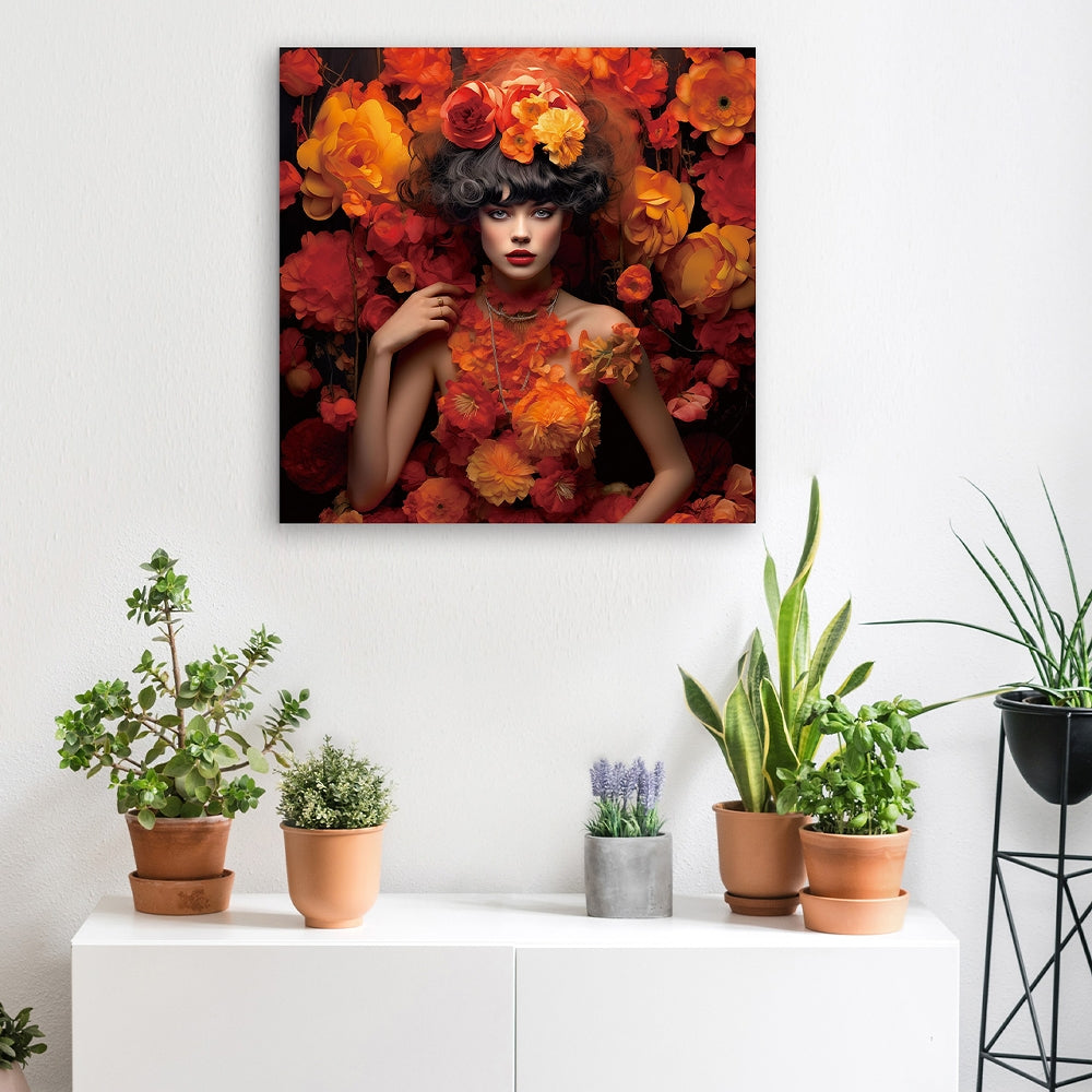 Digitaldruck-Wandbild auf Sicherheitsglas „Orange Flower Beauty“ | Rahmenloses Wandbild - houseofhome24