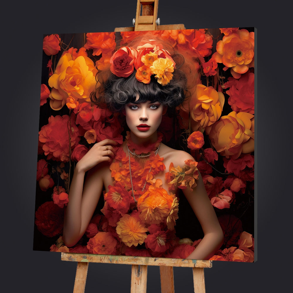 Digitaldruck-Wandbild auf Sicherheitsglas „Orange Flower Beauty“ | Rahmenloses Wandbild - houseofhome24