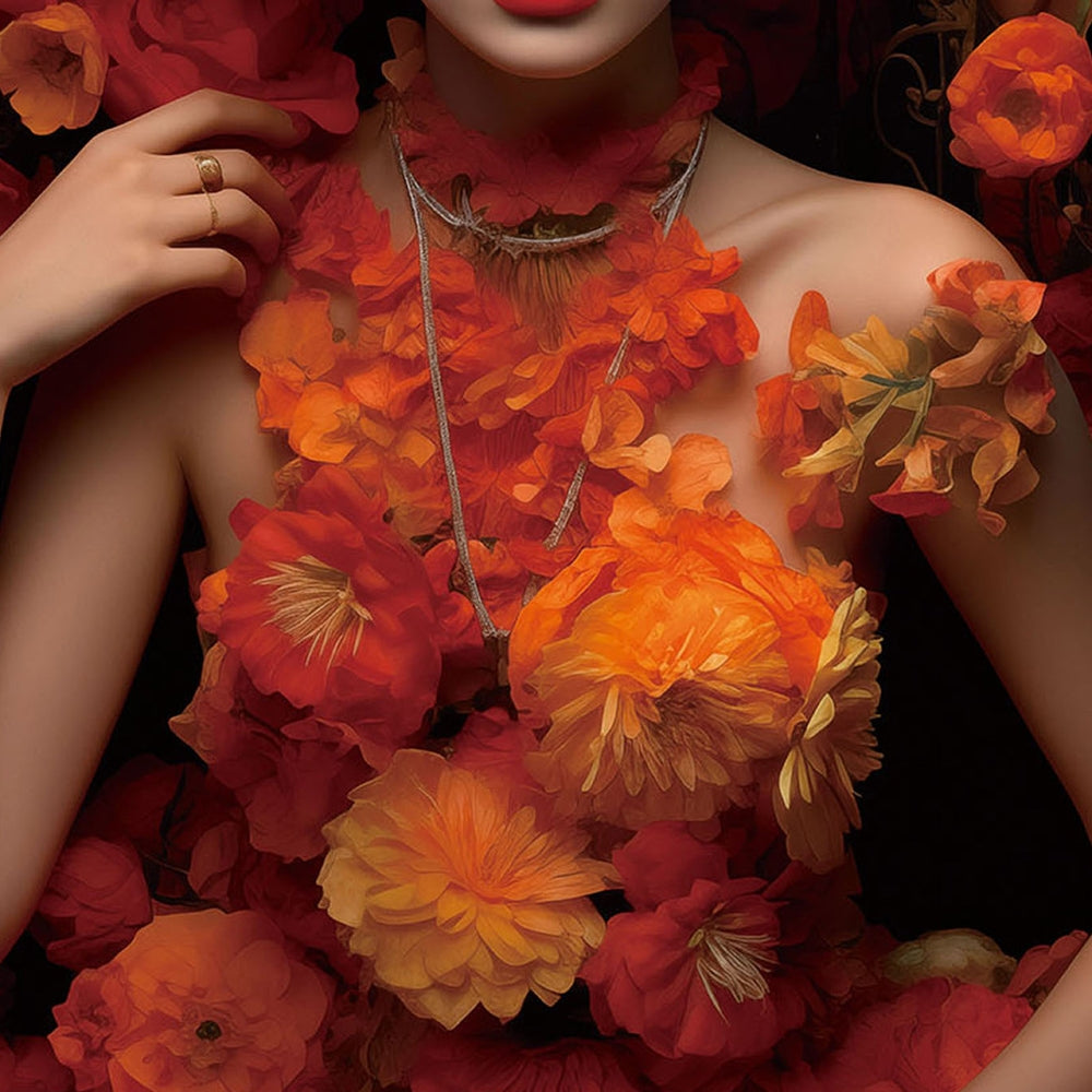 Digitaldruck-Wandbild auf Sicherheitsglas „Orange Flower Beauty“ | Rahmenloses Wandbild - houseofhome24