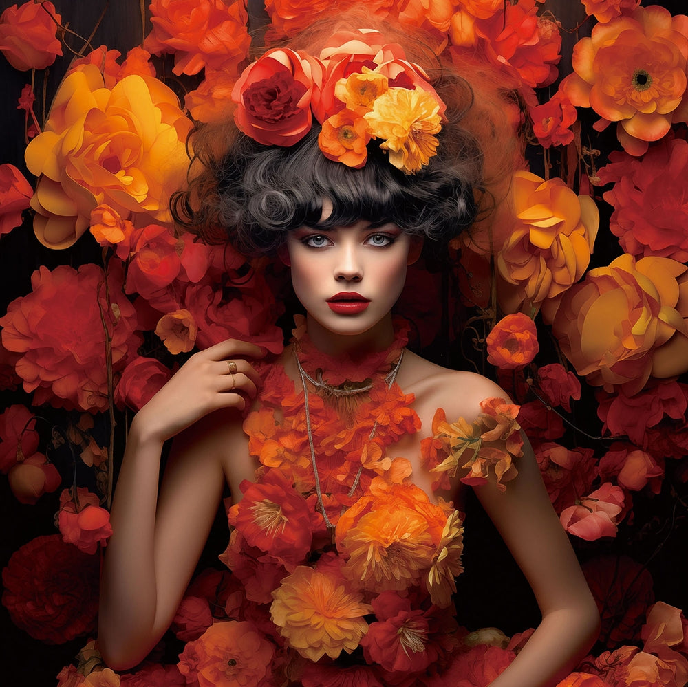 Digitaldruck-Wandbild auf Sicherheitsglas „Orange Flower Beauty“ | Rahmenloses Wandbild - houseofhome24
