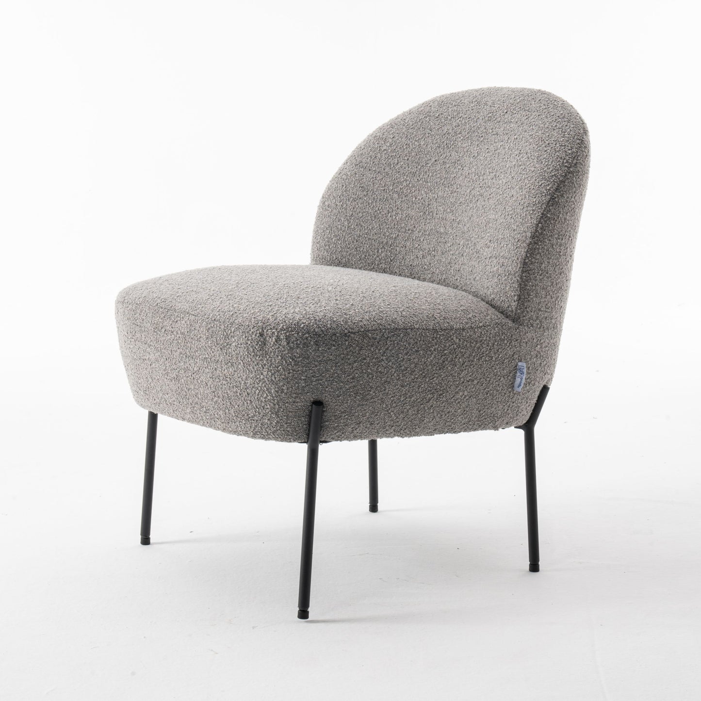 Kuscheliger Loungestuhl zum Wohlfühlen mit Teddy-Stoff in Grau | Wohnzimmerstuhl Boucléstoff - Modern - houseofhome24