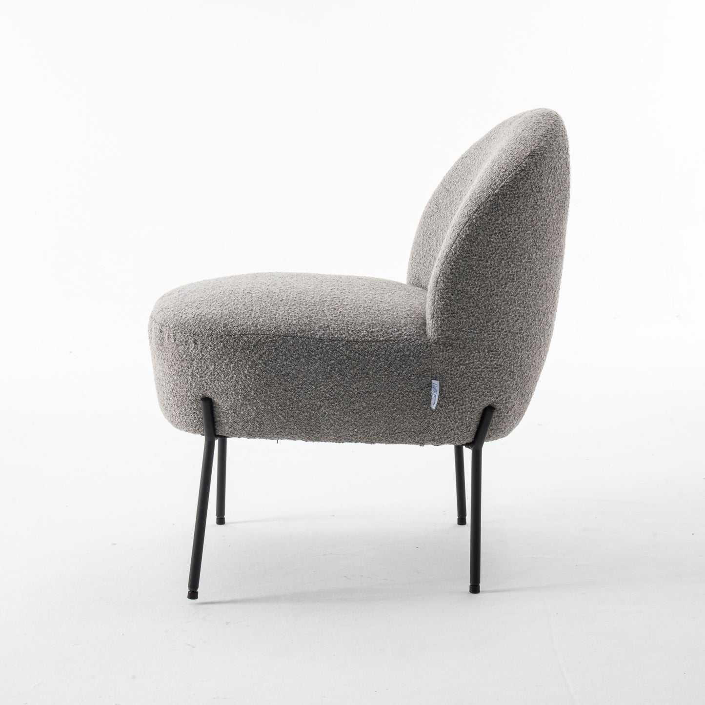 Kuscheliger Loungestuhl zum Wohlfühlen mit Teddy-Stoff in Grau | Wohnzimmerstuhl Boucléstoff - Modern - houseofhome24