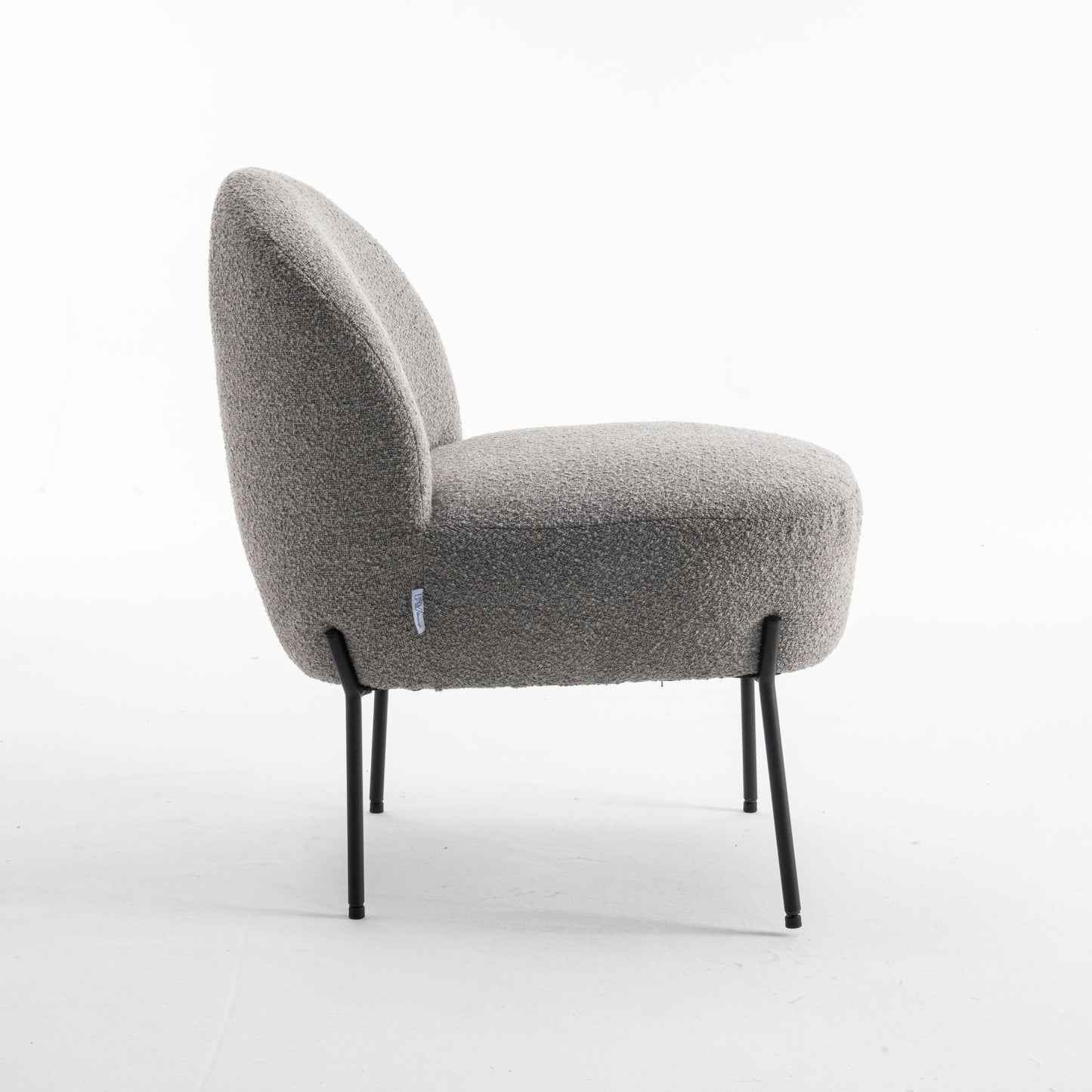 Kuscheliger Loungestuhl zum Wohlfühlen mit Teddy-Stoff in Grau | Wohnzimmerstuhl Boucléstoff - Modern - houseofhome24