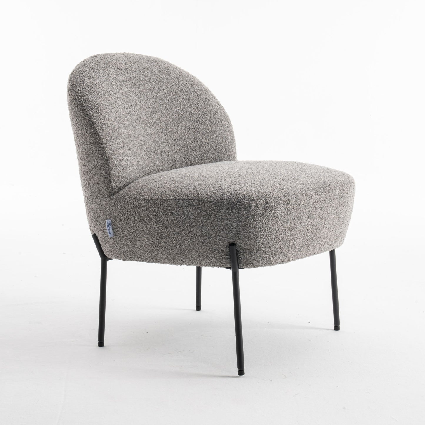 Kuscheliger Loungestuhl zum Wohlfühlen mit Teddy-Stoff in Grau | Wohnzimmerstuhl Boucléstoff - Modern - houseofhome24