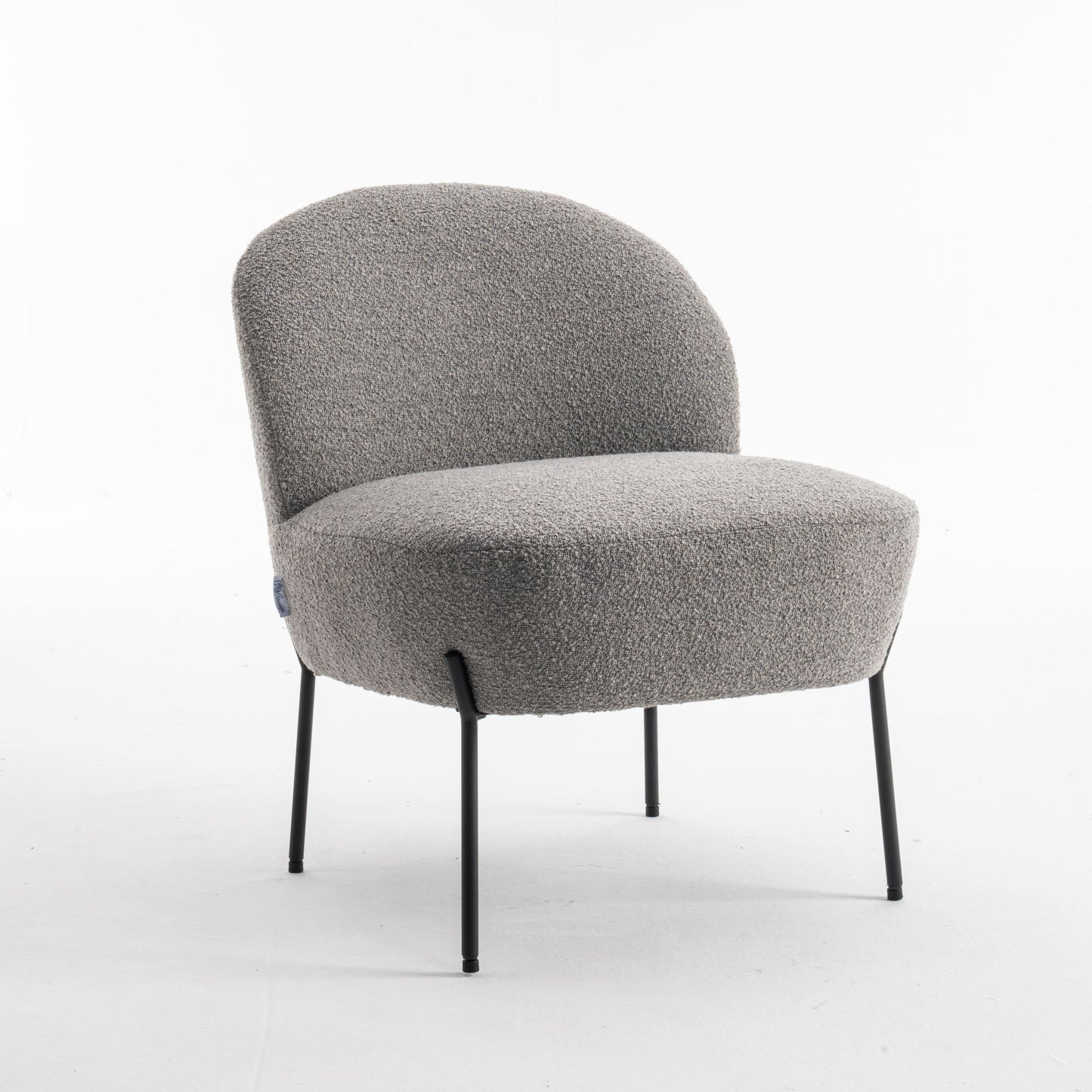 Kuscheliger Loungestuhl zum Wohlfühlen mit Teddy-Stoff in Grau | Wohnzimmerstuhl Boucléstoff - Modern - houseofhome24
