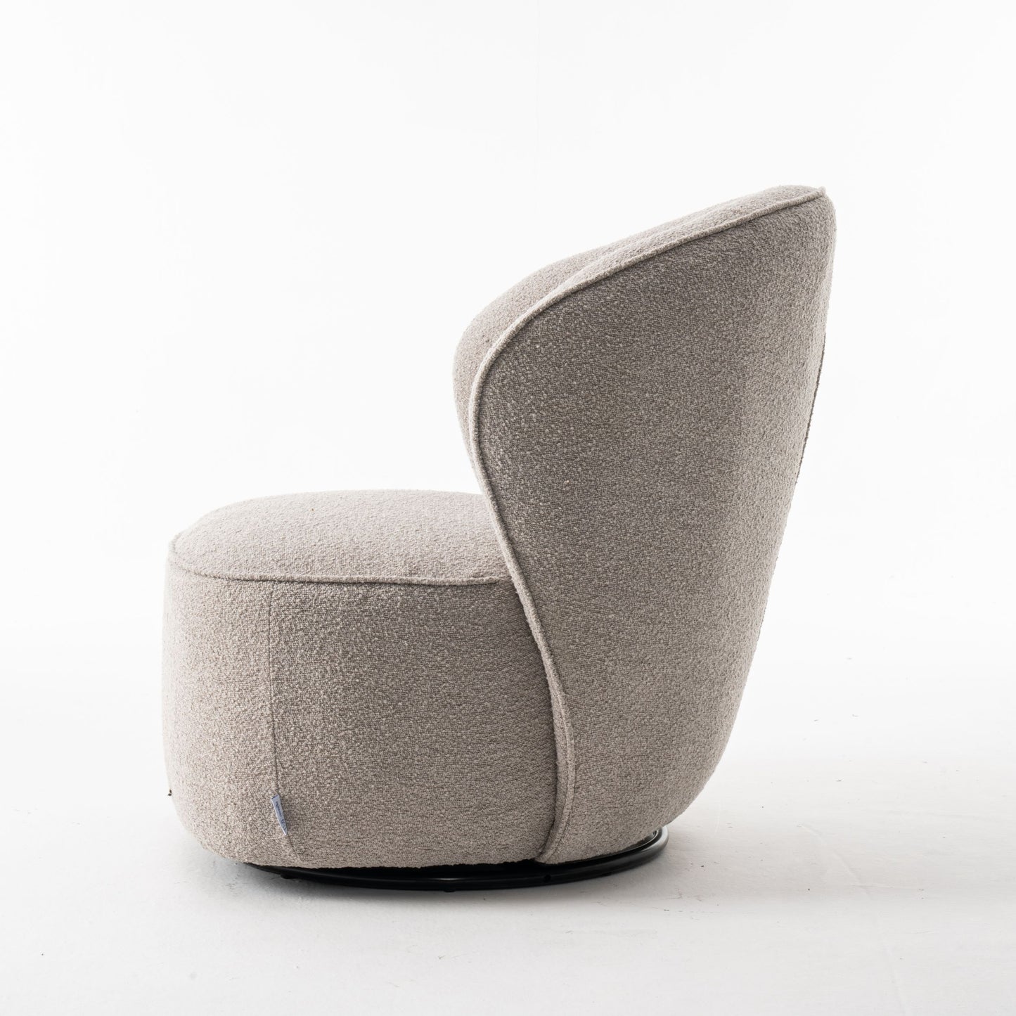 Gemütlicher Loungestuhl mit Bouclé-Stoff in Taupe | Wohnzimmerstuhl Teddystoff - Modern - houseofhome24