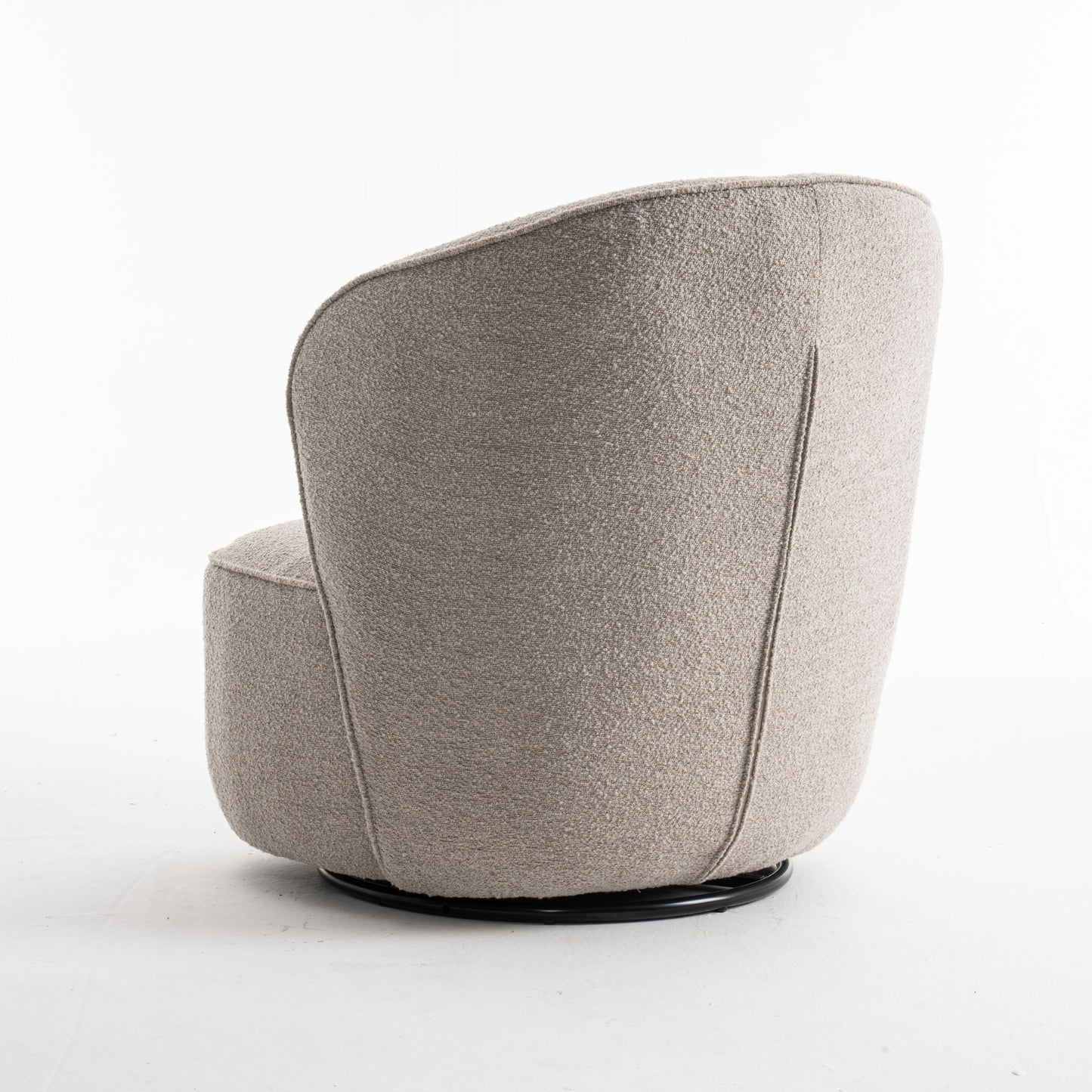 Gemütlicher Loungestuhl mit Bouclé-Stoff in Taupe | Wohnzimmerstuhl Teddystoff - Modern - houseofhome24