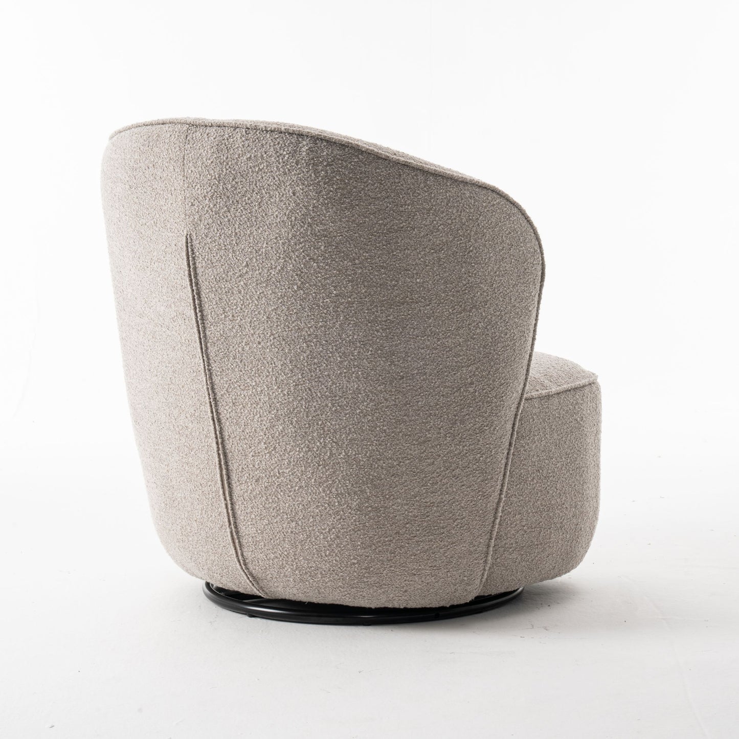 Gemütlicher Loungestuhl mit Bouclé-Stoff in Taupe | Wohnzimmerstuhl Teddystoff - Modern - houseofhome24