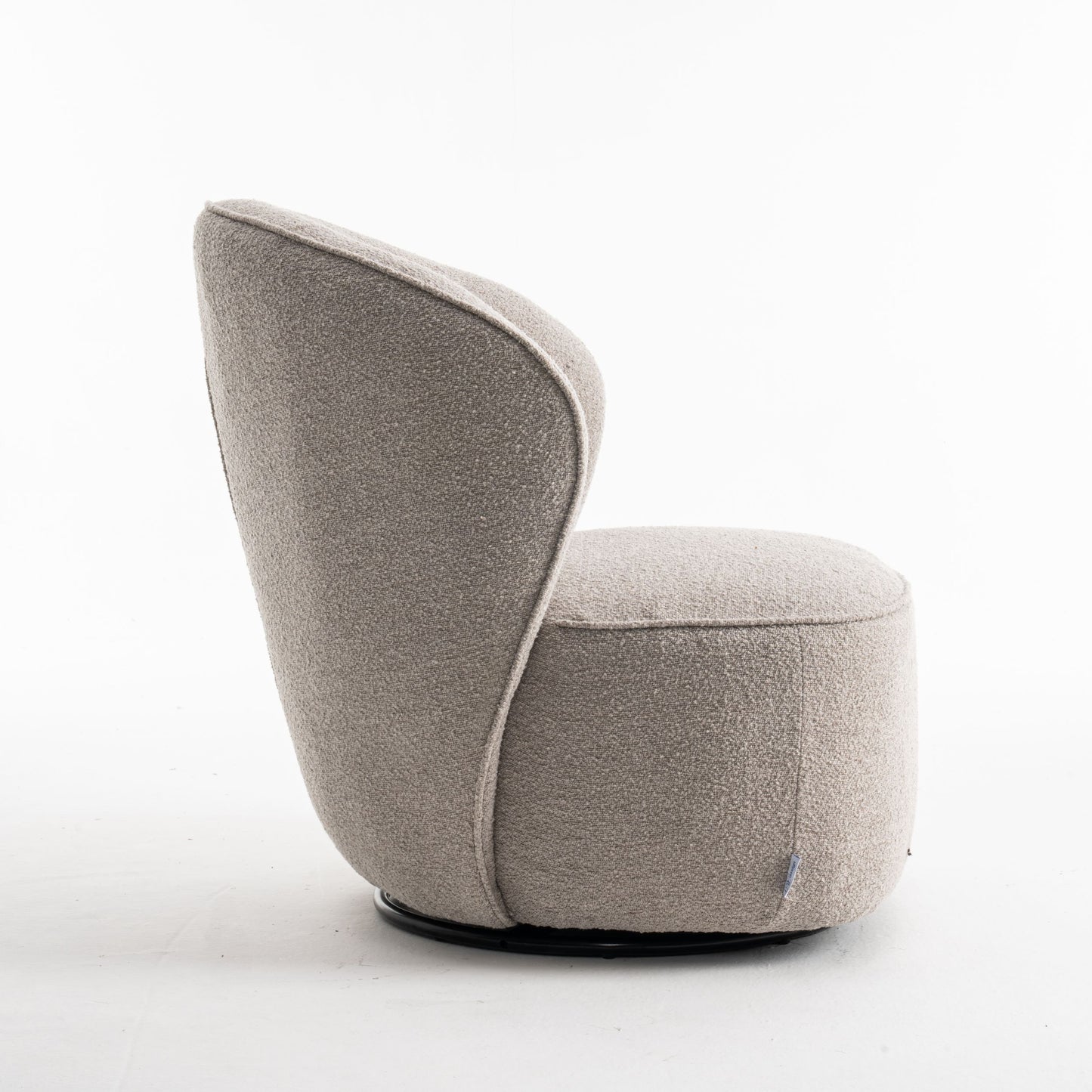 Gemütlicher Loungestuhl mit Bouclé-Stoff in Taupe | Wohnzimmerstuhl Teddystoff - Modern - houseofhome24