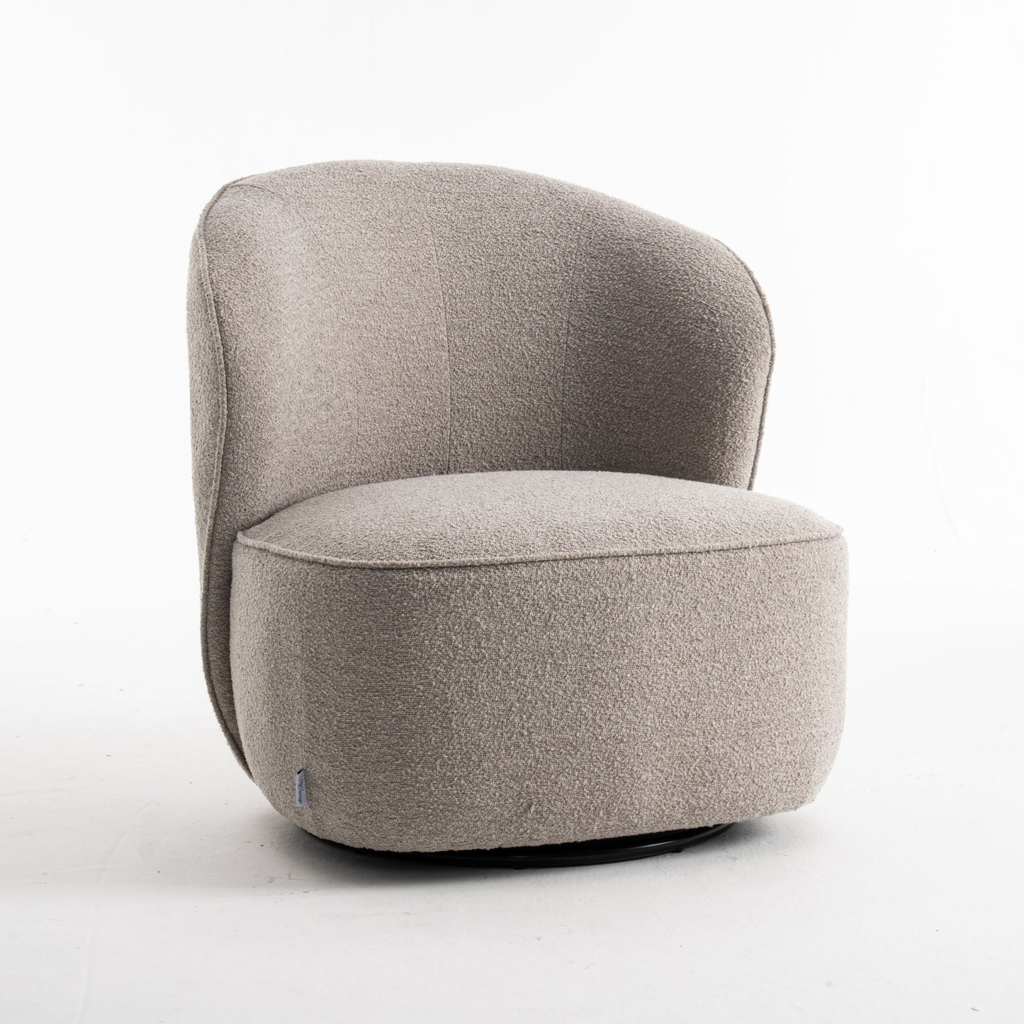 Gemütlicher Loungestuhl mit Bouclé-Stoff in Taupe | Wohnzimmerstuhl Teddystoff - Modern - houseofhome24