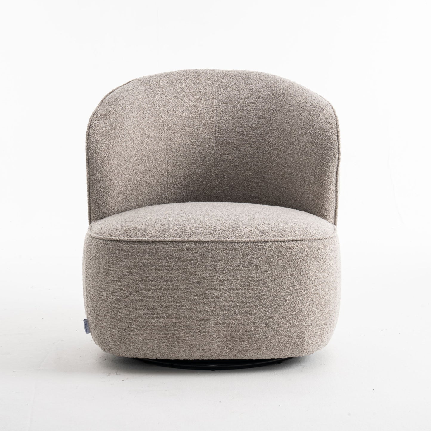 Gemütlicher Loungestuhl mit Bouclé-Stoff in Taupe | Wohnzimmerstuhl Teddystoff - Modern - houseofhome24