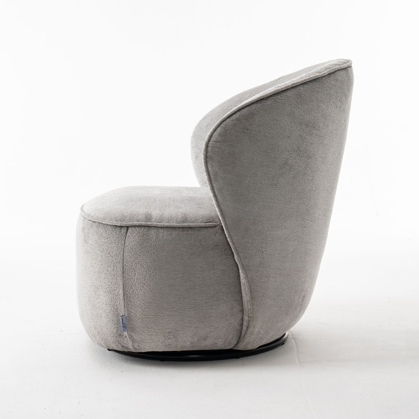 Gemütlicher Loungestuhl mit Bouclé-Stoff in Grau | Wohnzimmerstuhl Teddystoff - Modern - houseofhome24
