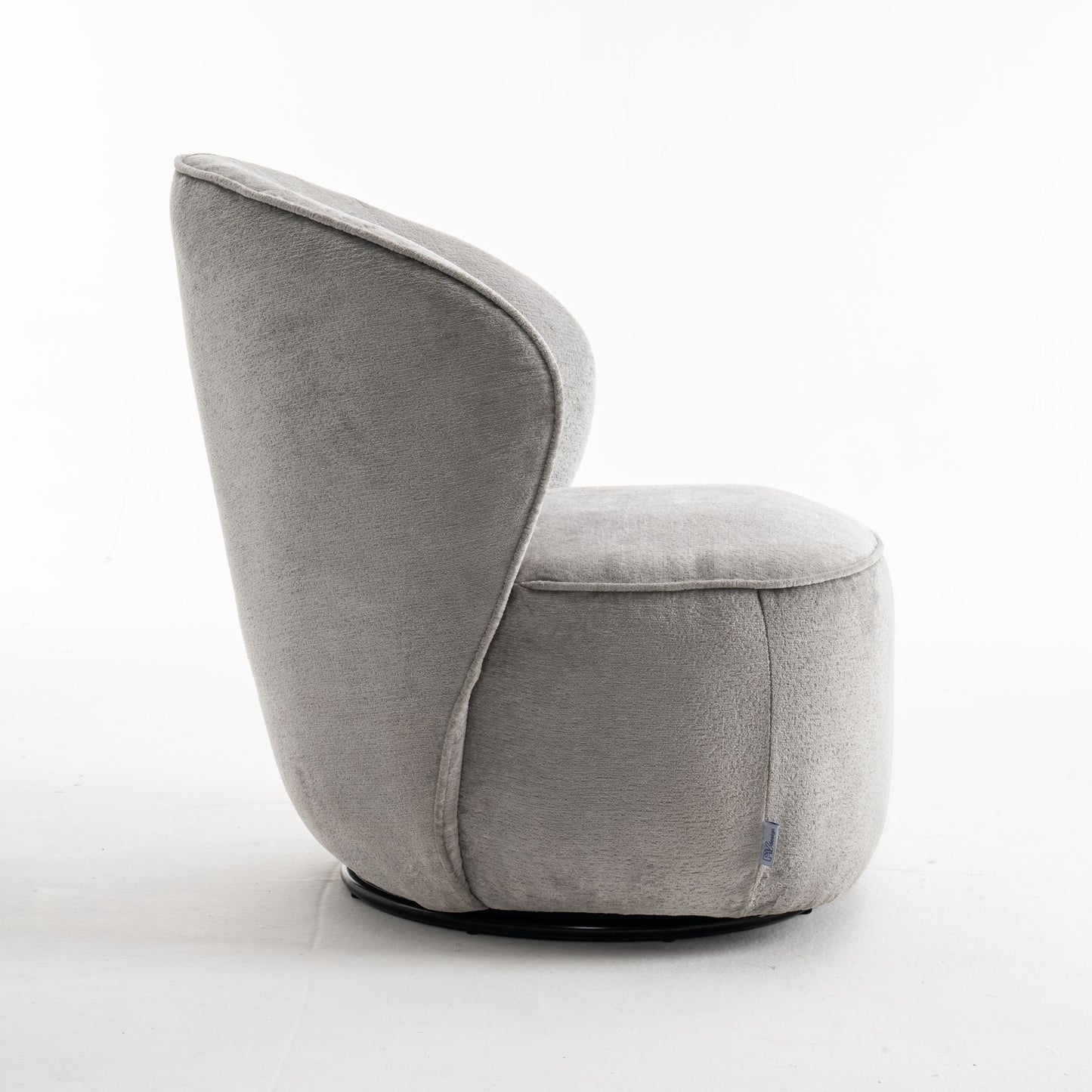 Gemütlicher Loungestuhl mit Bouclé-Stoff in Grau | Wohnzimmerstuhl Teddystoff - Modern - houseofhome24