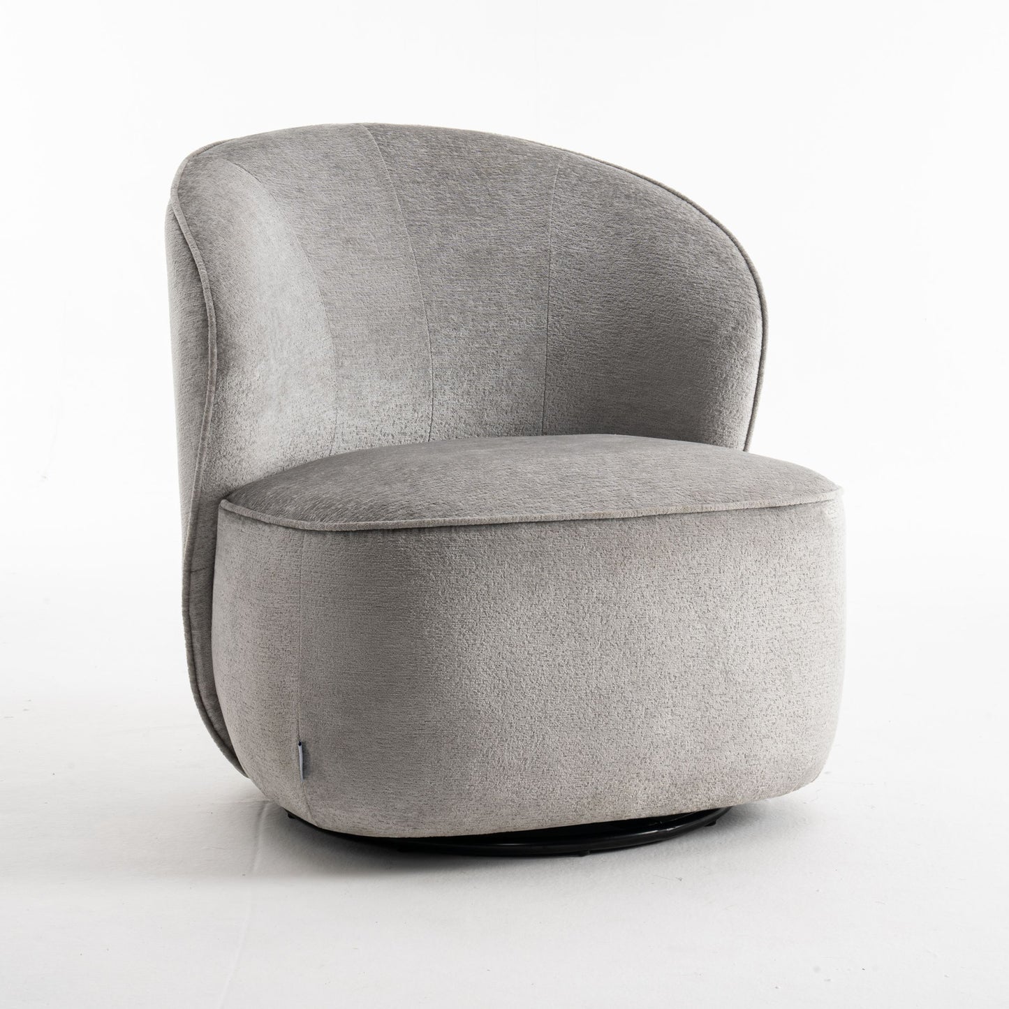 Gemütlicher Loungestuhl mit Bouclé-Stoff in Grau | Wohnzimmerstuhl Teddystoff - Modern - houseofhome24