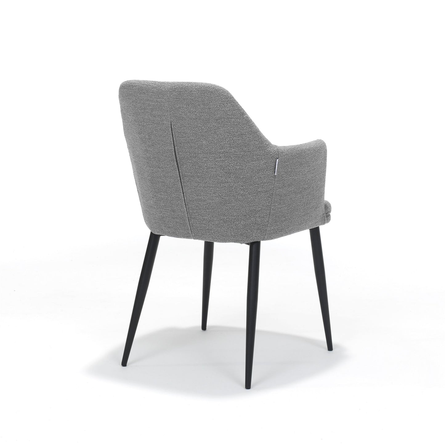 2ER-SET Esszimmer Stuhl mit Teddystoff/Boucléstoff und Metallfüßen in Grau - houseofhome24