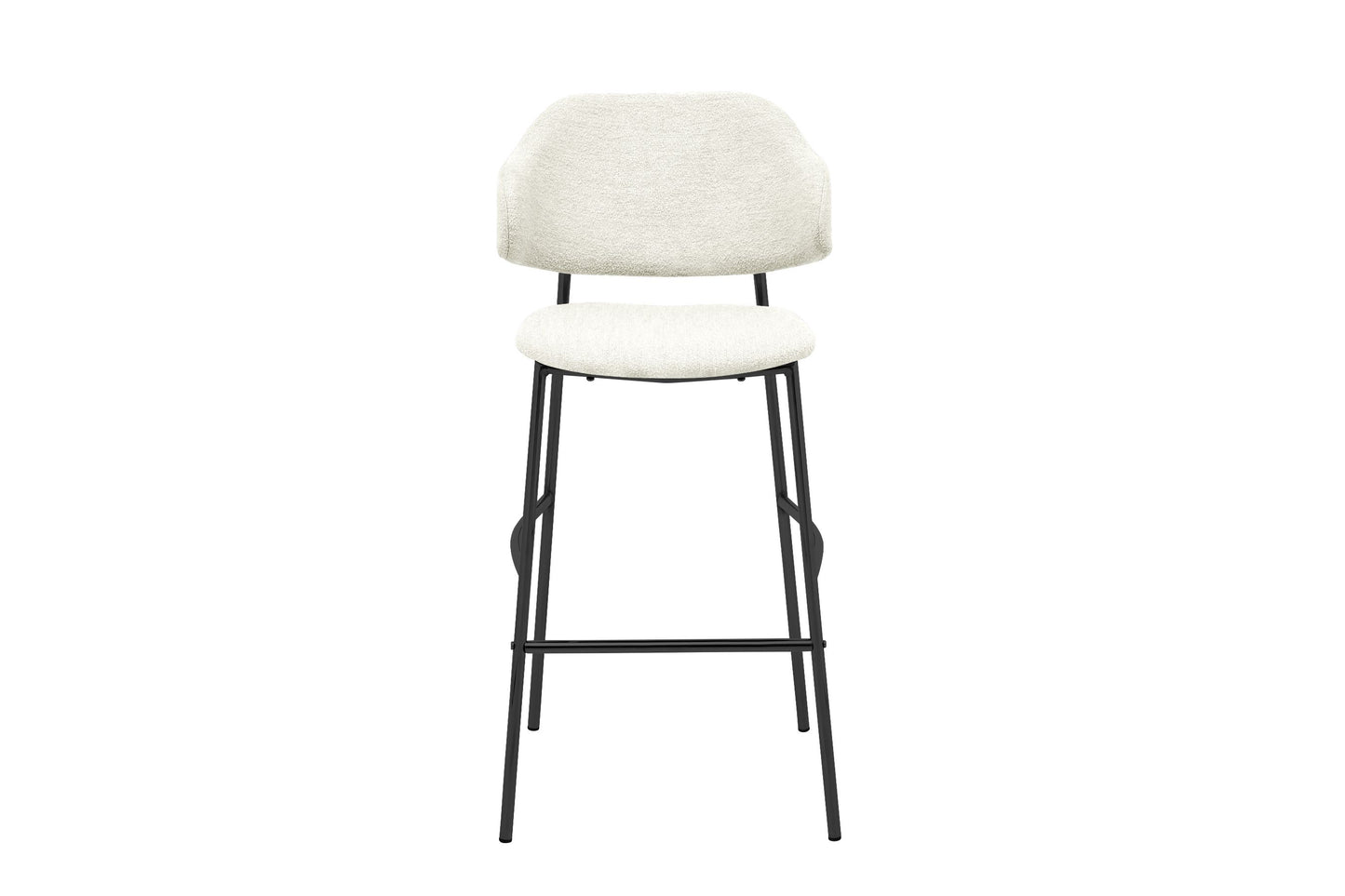 Teddystoff Bar Stuhl-Set mit Rückenlehne Weiß/Schwarz | Stillvolles Bar-Feeling für dein Zuhause - houseofhome24