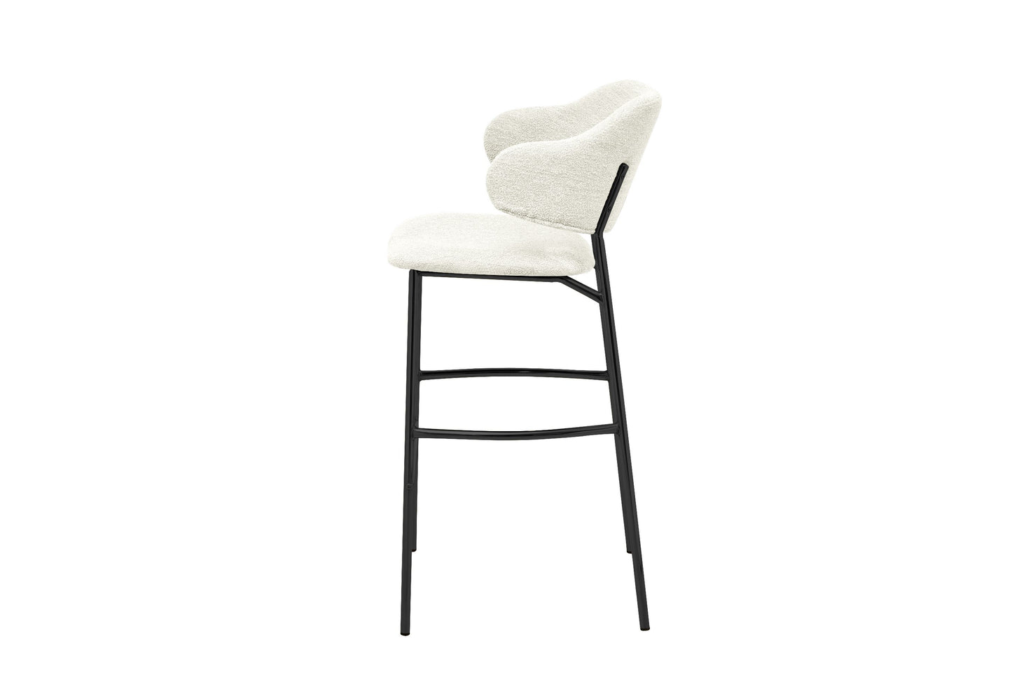 Teddystoff Bar Stuhl-Set mit Rückenlehne Weiß/Schwarz | Stillvolles Bar-Feeling für dein Zuhause - houseofhome24