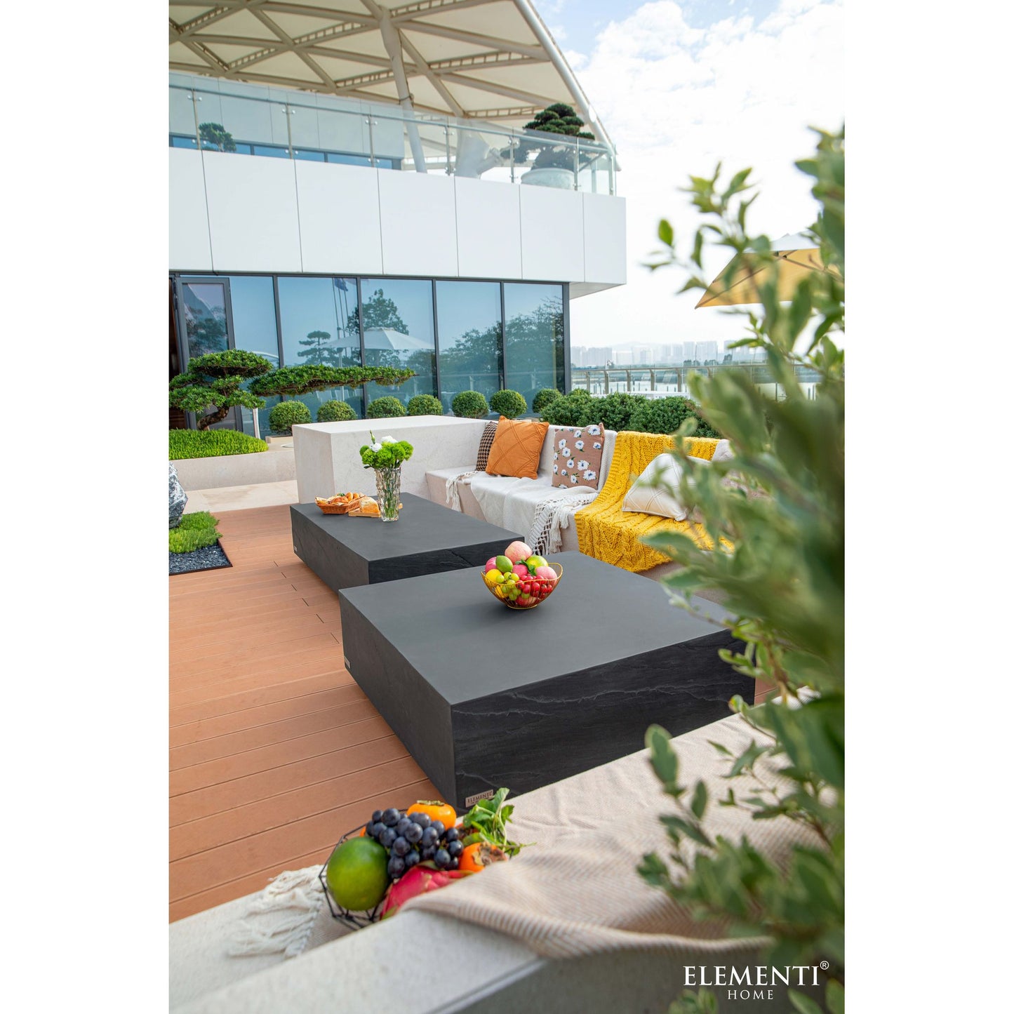 Steintisch Couchtisch Colorado Innen Außen Coffee Table Sandstein Quadratisch - houseofhome24