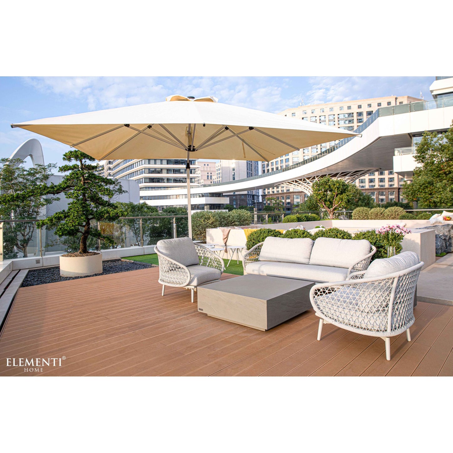 Steintisch Couchtisch Colorado Innen Außen Coffee Table Sandstein Quadratisch - houseofhome24