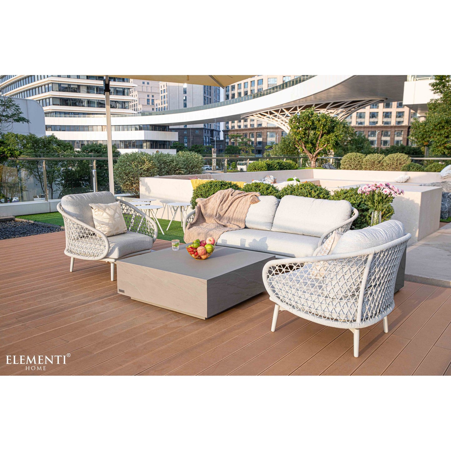Steintisch Couchtisch Colorado Innen Außen Coffee Table Sandstein Quadratisch - houseofhome24