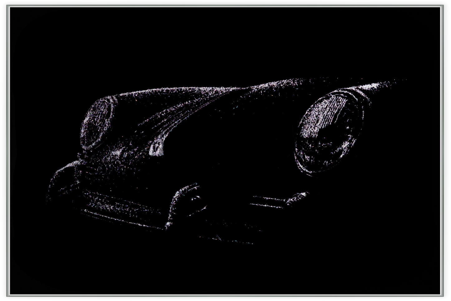 Luxeriöses Wandbild aus Glas „Porsche 356C” | Modernes Glasbruchgemälde mit Rahmen | Wandkunst aus Glas mit Rissen | Glass Crack Wallart - houseofhome24