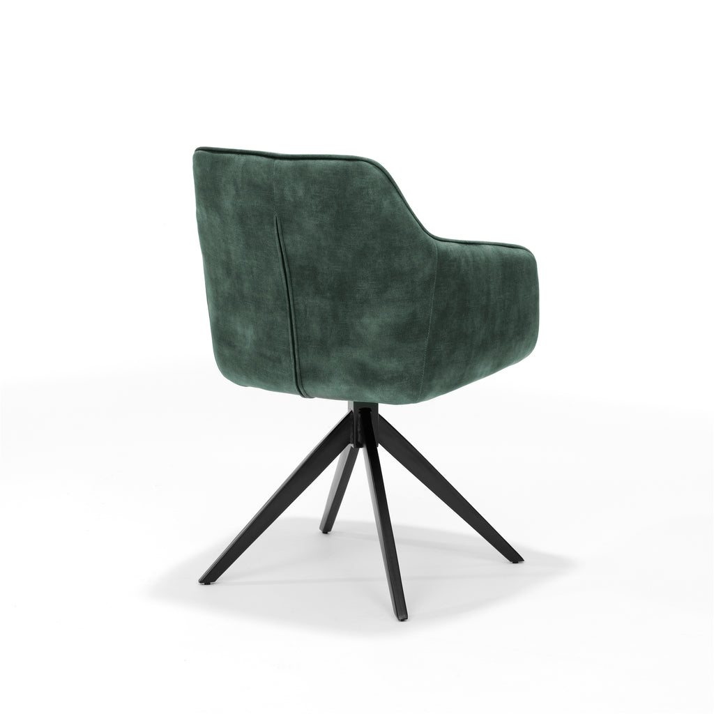 Armlehnstuhl "Jazz" Velours Hunter – Drehsessel mit 180°-Funktion. - houseofhome24