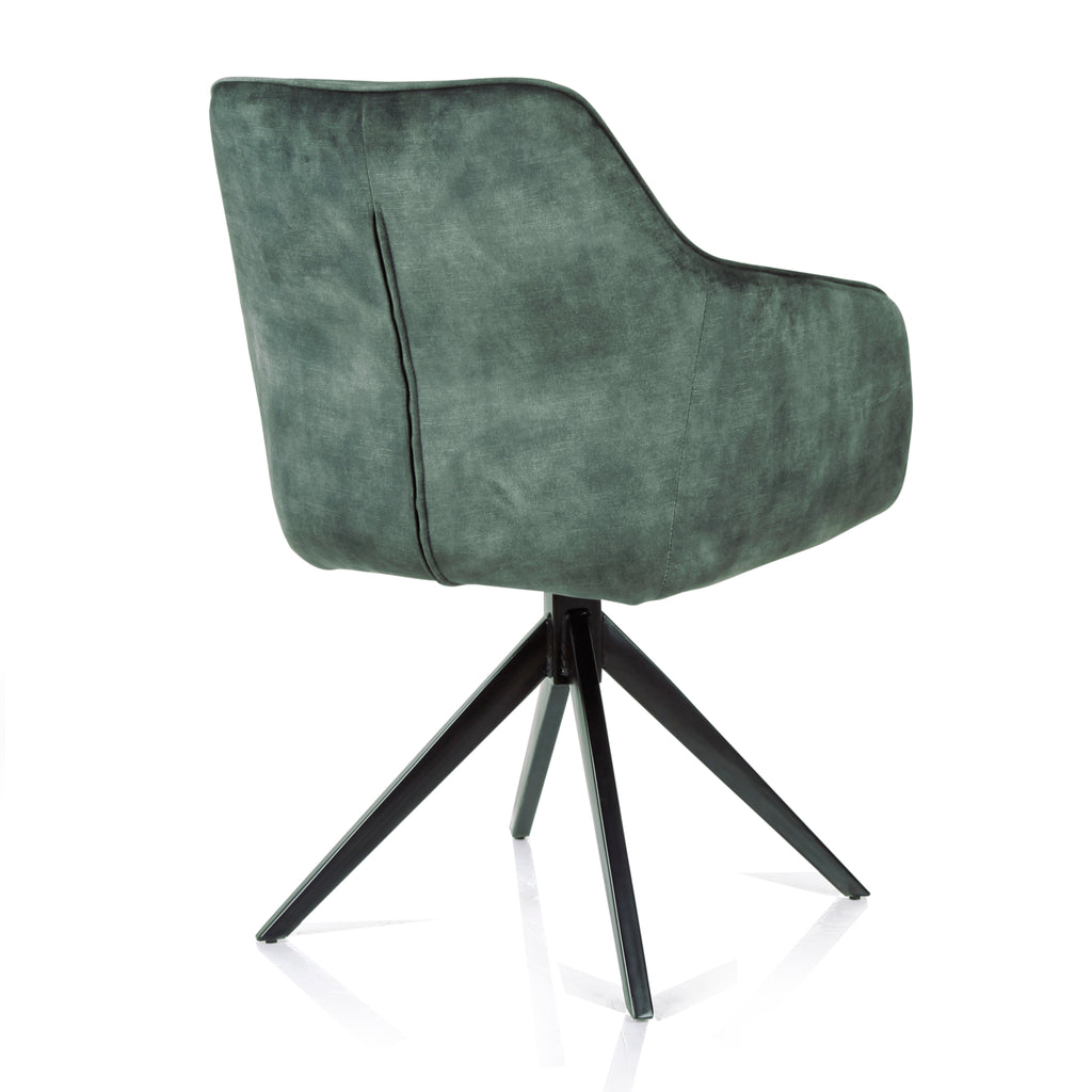 Armlehnstuhl "Jazz" Velours Hunter – Drehsessel mit 180°-Funktion. - houseofhome24