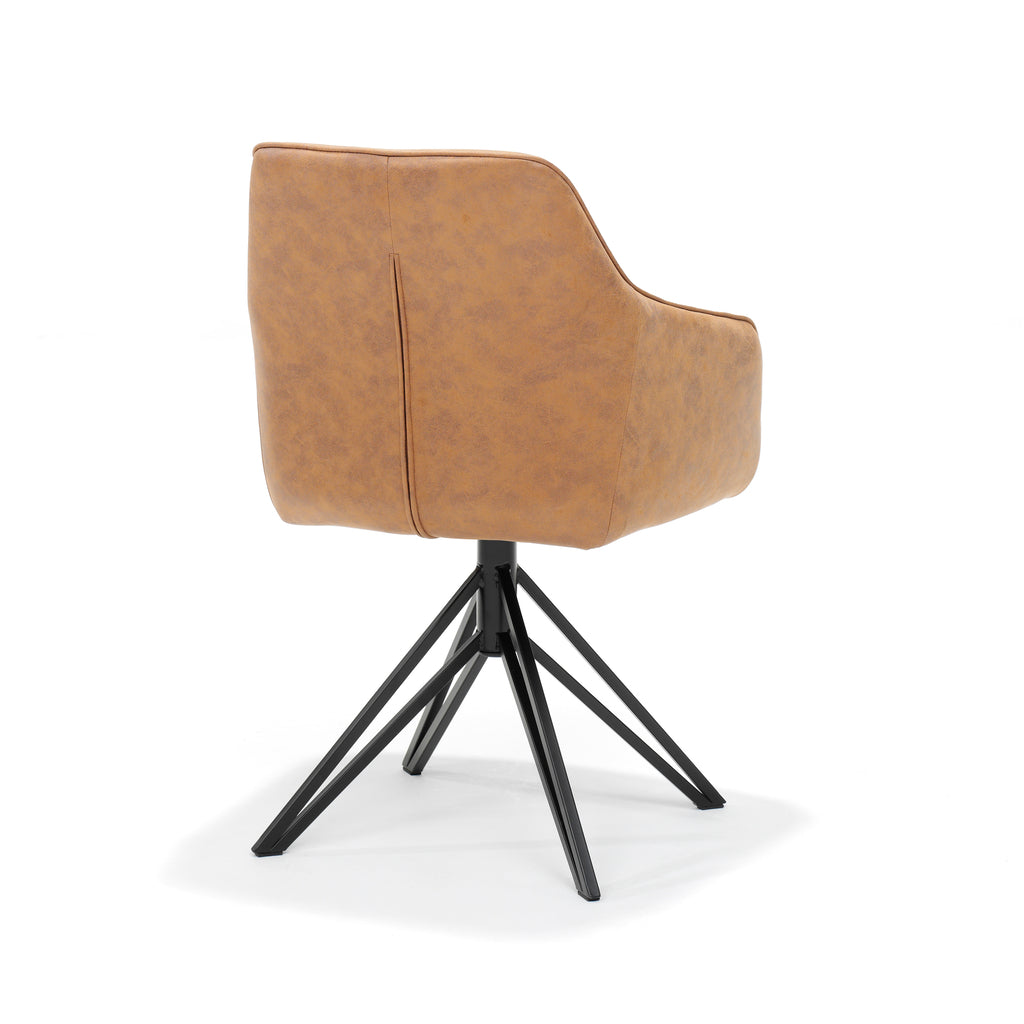 Armlehnstuhl drehbar "Berry" Soft Cognac - houseofhome24