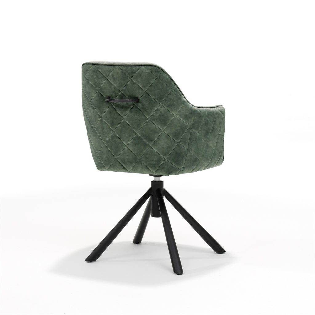 Armlehnstuhl "Clio" Velours Hunter – Drehsessel mit 360°-Funktion. - houseofhome24