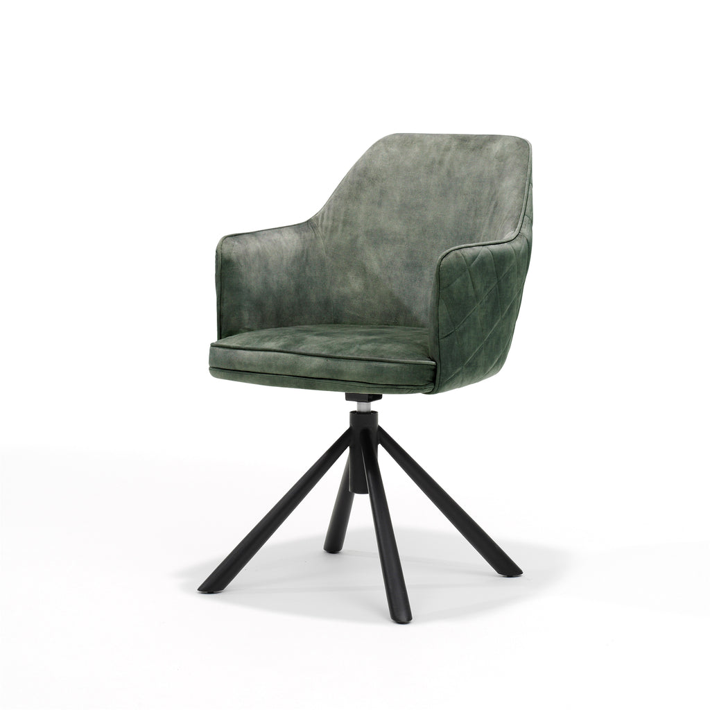 Armlehnstuhl "Clio" Velours Hunter – Drehsessel mit 360°-Funktion. - houseofhome24