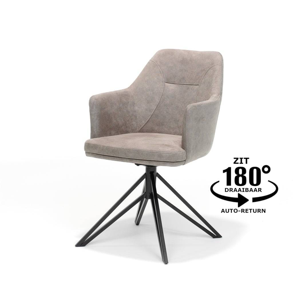Armlehnstuhl drehbar "Calvin" Pebble Beige – 180° drehbar