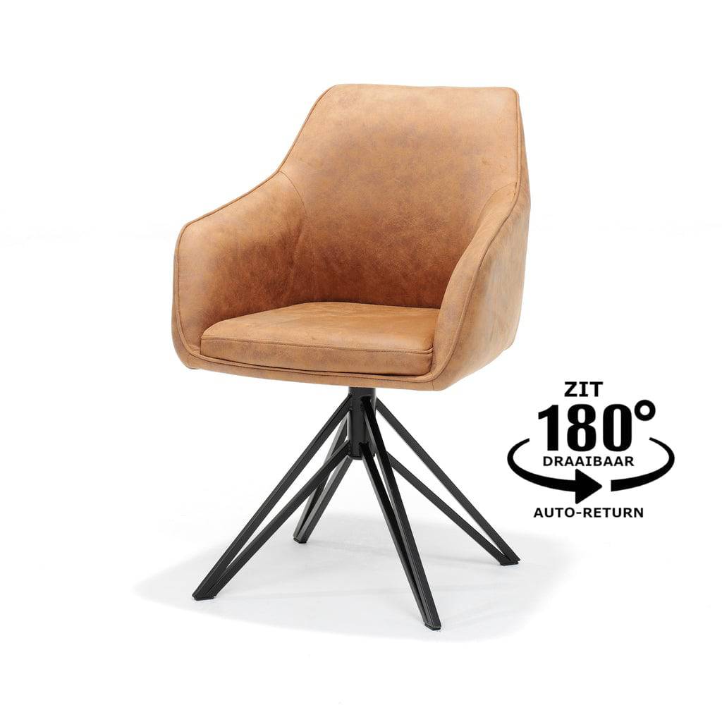 Armlehnstuhl drehbar "Berry" Soft Cognac