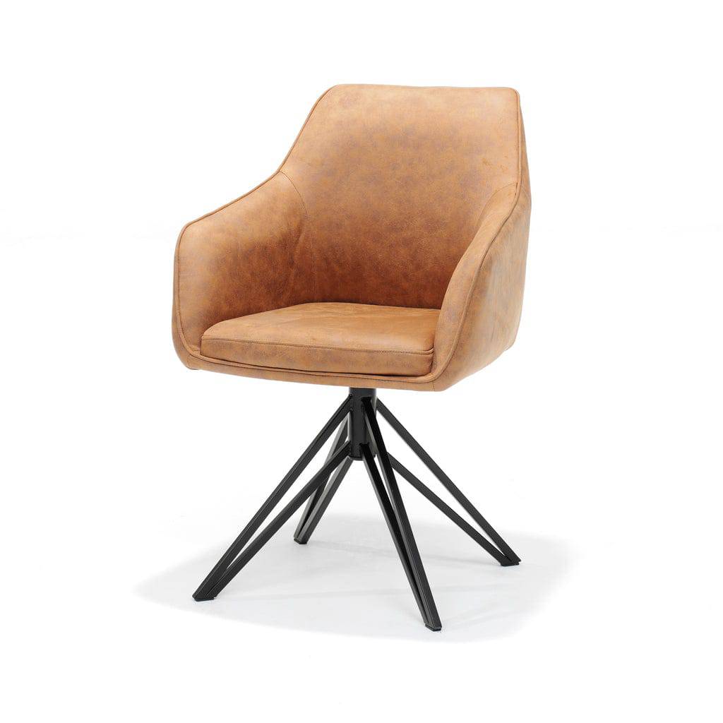 Armlehnstuhl drehbar "Berry" Soft Cognac - houseofhome24