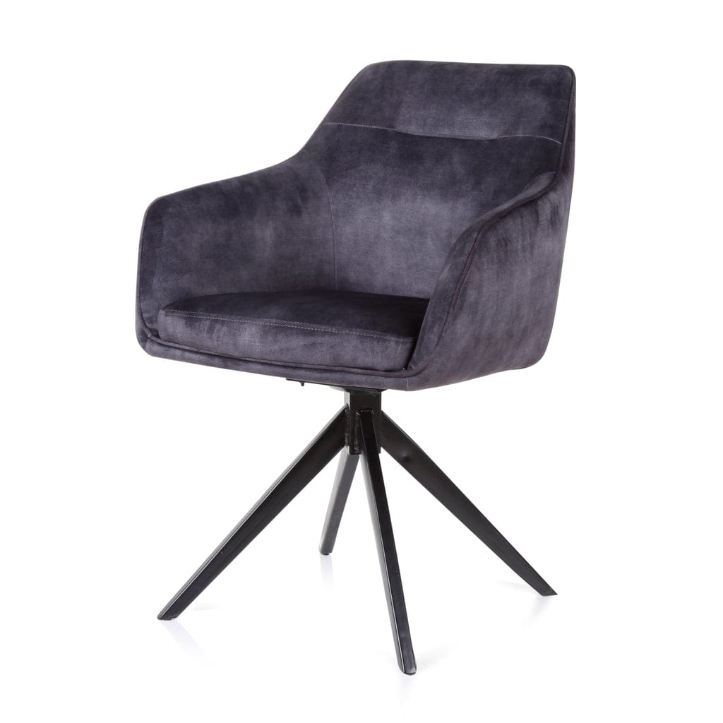Armlehnstuhl drehbar "Jazz" Velours Anthrazit - houseofhome24