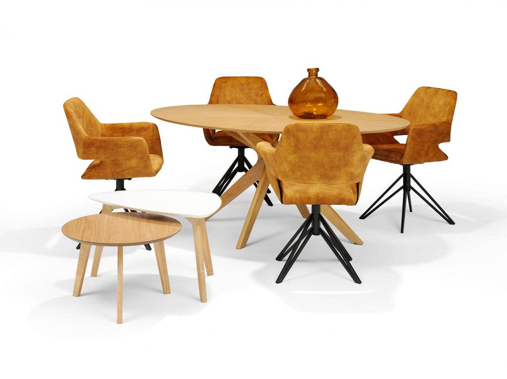 Armlehnstuhl drehbar "Katy" Velours Anthrazit – Drehsessel mit 180°-Funktion. - houseofhome24