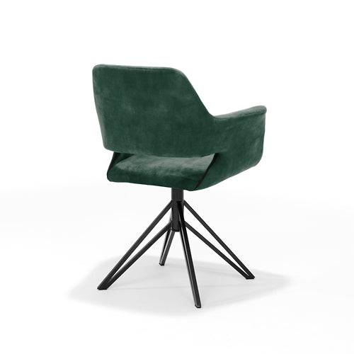 Armlehnstuhl drehbar "Katy" Velours Hunter – Drehsessel mit 180°-Funktion. - houseofhome24