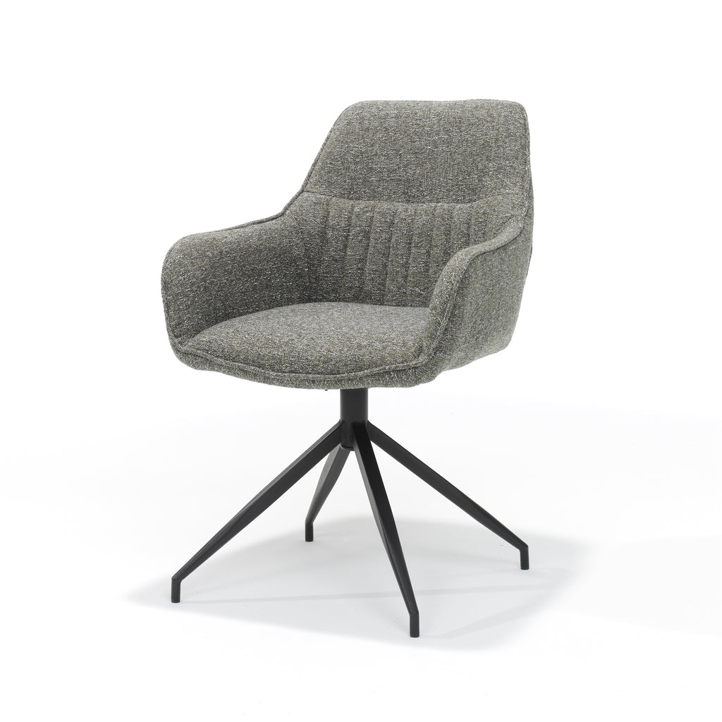 Armlehnstuhl drehbar "Toskana" Oasis Grau/Grün – Drehsessel mit 180°-Funktion. - houseofhome24