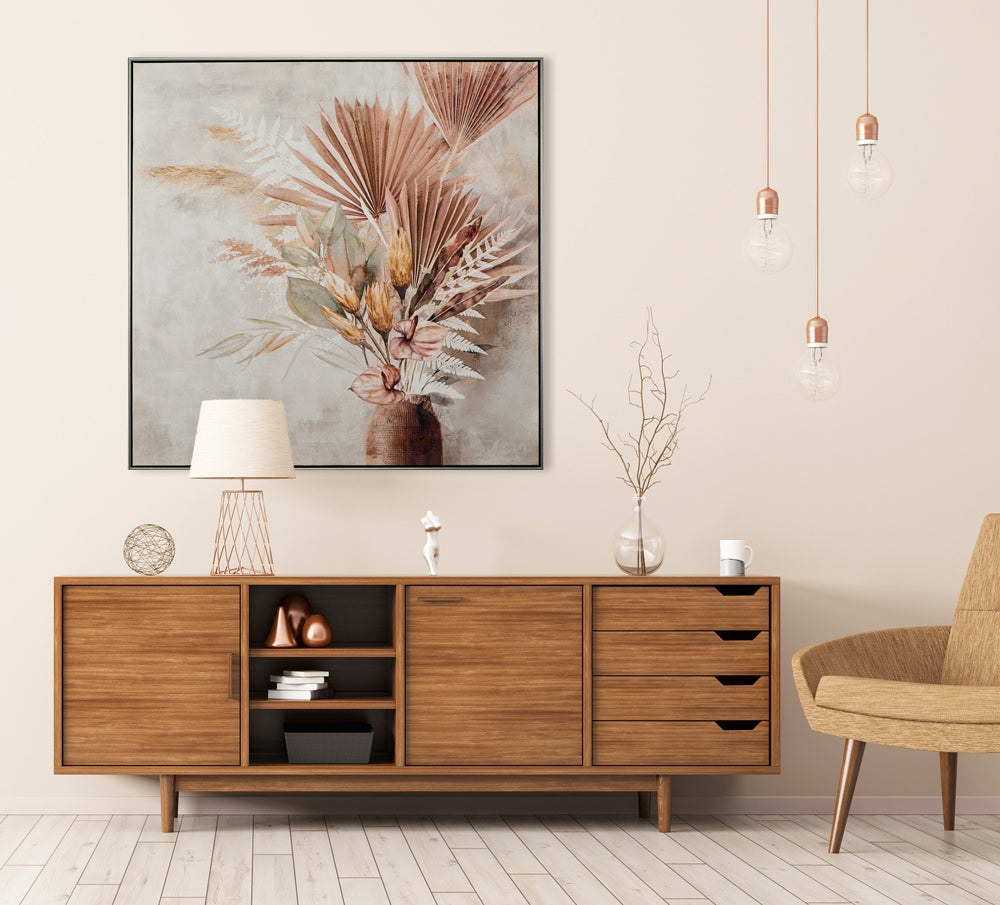 Giclée-/ Acrylgemälde auf Leinwand „Palmblätter in Vase“ - houseofhome24