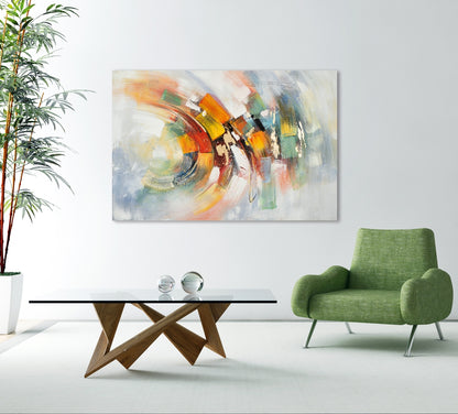 Handgemaltes Acrylgemälde auf Leinwand „Bunte Welle“ - houseofhome24