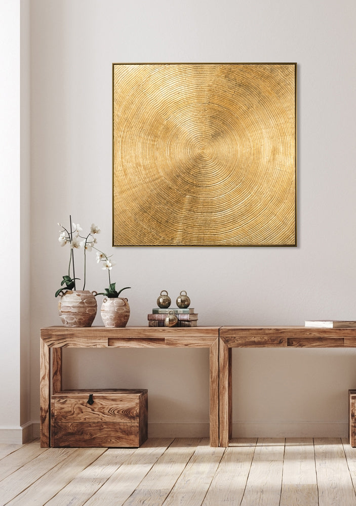 Handgemaltes Acrylgemälde auf Holzrahmen „Goldenes Sonnenlicht“ - houseofhome24