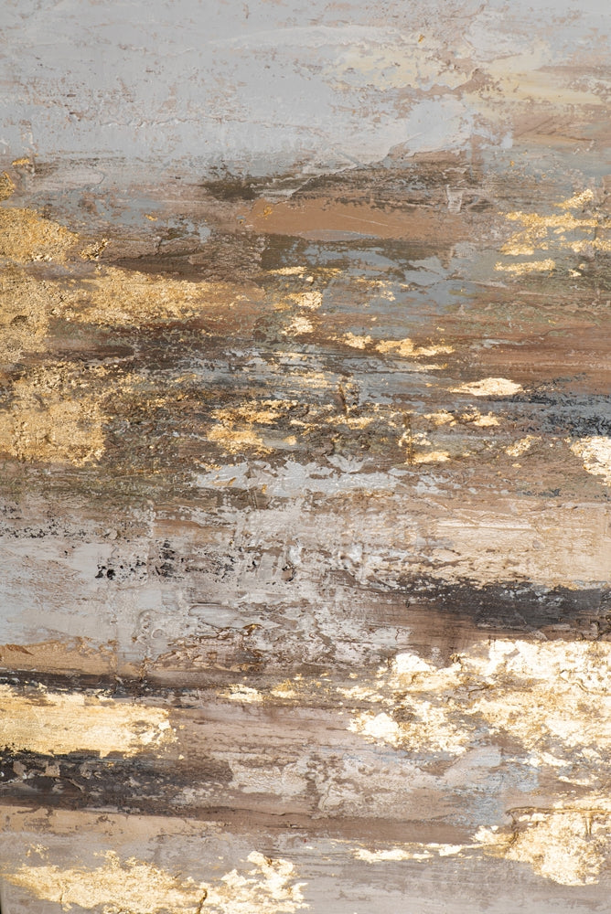 Handgemaltes, abstraktes Acrylgemälde auf Holzrahmen „Goldene Inspiration“ | gerahmtes Acrylgemälde - houseofhome24