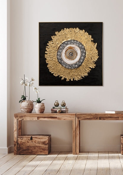 Hangemaltes Acrylgemälde auf Leinwand „Goldene Eleganz“ - houseofhome24